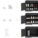 2-Tier Black Storage Bench with Padded Seat