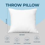 Set of 4 White Throw Pillows - 22x22 Inches