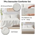 CozyLux White King Size Seersucker Bedding Set