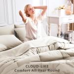 CozyLux 7-Piece Beige Queen Comforter Set