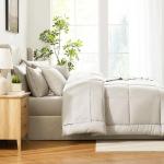 CozyLux 7-Piece Beige Queen Comforter Set