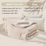 Beige King Size 7-Piece Seersucker Comforter Set