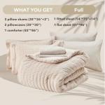 Beige Seersucker 7-Piece Full Comforter Set