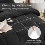 JOLLYVOGUE California King Comforter Set, Ultra-Soft Bed in a Bag Cal King Size 7 Pieces, Oeko-TEX Certified Bedding Set with Down Alternative Comforter, Sheets, Pillowcases & Shams, Black