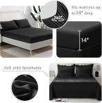 JOLLYVOGUE California King Comforter Set, Ultra-Soft Bed in a Bag Cal King Size 7 Pieces, Oeko-TEX Certified Bedding Set with Down Alternative Comforter, Sheets, Pillowcases & Shams, Black