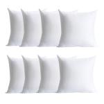 Calibrate Timing Plush and Durable Throw Pillow Inserts - 18 x 18 inches Set of 8, Hypoallergenic Polyester Fiber Fill - Perfect for Decorative Cushion Covers, Sofa and Bed Accent