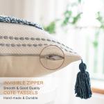 Boho Throw Pillow Covers Set of 2 with Tassels