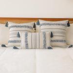 Boho Throw Pillow Covers Set of 2 with Tassels