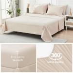 Beige King Size 7-Piece Seersucker Comforter Set