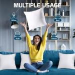 Set of 4 Fluffy White Throw Pillows