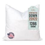 Pillowflex Synthetic Down Pillow Insert - 22x22 Down Alternative, Ultra Soft Large Square Throw Pillow, Couch Sham, Bed Sleeping - 1 Decorative Accent Form