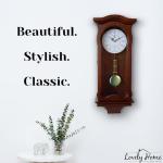 Battery Operated Wooden Pendulum Wall Clock