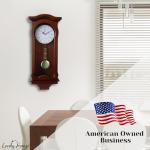 Battery Operated Wooden Pendulum Wall Clock