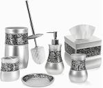Elegant Silver 6-Piece Bathroom Accessory Set
