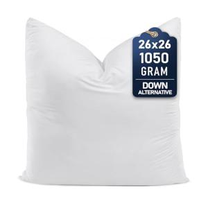 White 26x26 Decorative Throw Pillow for Sofa