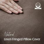 Set of 2 Boho Linen Fringe Throw Pillow Covers