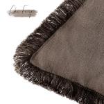 Set of 2 Boho Linen Fringe Throw Pillow Covers