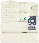 Ivory Towels Set: 2 Bath, 2 Hand, 4 Washcloths