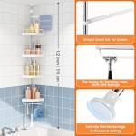 4-Tier Corner Shower Caddy with Stainless Steel Pole