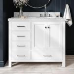 43" White Bathroom Vanity with Quartz Countertop