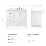 43" White Bathroom Vanity with Quartz Countertop