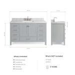 55" Grey Bathroom Vanity with Marble Countertop