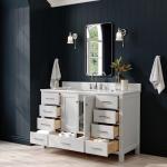 55" Grey Bathroom Vanity with Marble Countertop