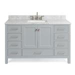 55" Grey Bathroom Vanity with Marble Countertop