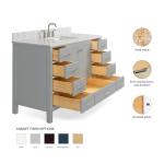 55" Grey Bathroom Vanity with Marble Countertop
