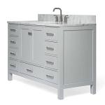 55" Grey Bathroom Vanity with Marble Countertop