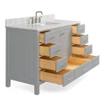 55" Grey Bathroom Vanity with Marble Countertop