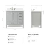 Ariel 37-Inch Grey Bathroom Vanity with Sink