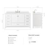 Ariel 61" White Bathroom Vanity with Quartz Top