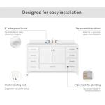 Ariel 61" White Bathroom Vanity with Quartz Top