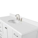 Ariel 61" White Bathroom Vanity with Quartz Top