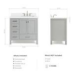 Grey 37" Bathroom Vanity with Quartz Countertop