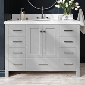 Grey 49" Bathroom Vanity with Quartz Countertop