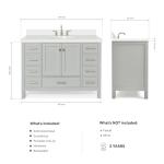 Grey 49" Bathroom Vanity with Quartz Countertop