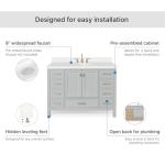 Grey 49" Bathroom Vanity with Quartz Countertop