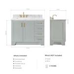 Grey Bathroom Vanity with Carrara Marble Top