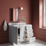 Grey Bathroom Vanity with Carrara Marble Top
