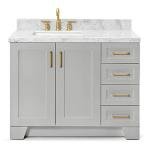 Grey Bathroom Vanity with Carrara Marble Top