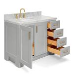 Grey Bathroom Vanity with Carrara Marble Top