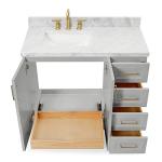 Grey Bathroom Vanity with Carrara Marble Top