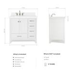White Bathroom Vanity with Quartz Countertop and Sink