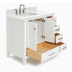 White Bathroom Vanity with Quartz Countertop and Sink