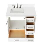 White Bathroom Vanity with Quartz Countertop and Sink