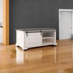 Farmhouse Coffee Table with Sliding Barn Doors