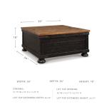Valebeck Farmhouse Lift Top Coffee Table with Storage