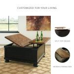 Valebeck Farmhouse Lift Top Coffee Table with Storage